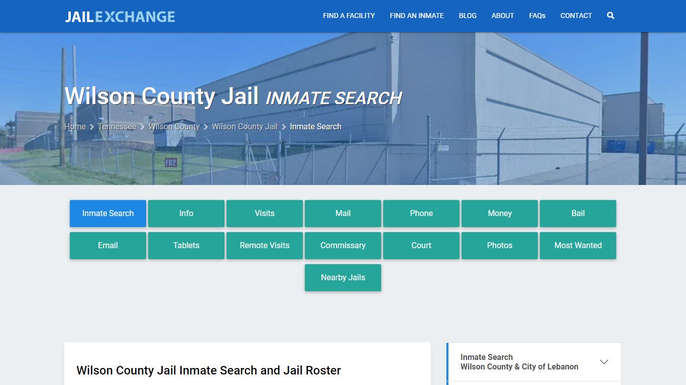 Inmate Search: Roster & Mugshots - Wilson County Jail, TN
