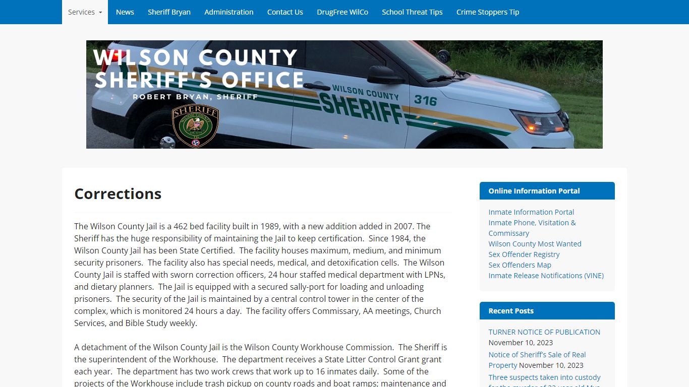 Corrections – Wilson County Sheriff's Office - wcso95.org